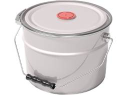 Ведро металлическое, 10 л крышка-корона, берикап 57 мм, белый [2125]